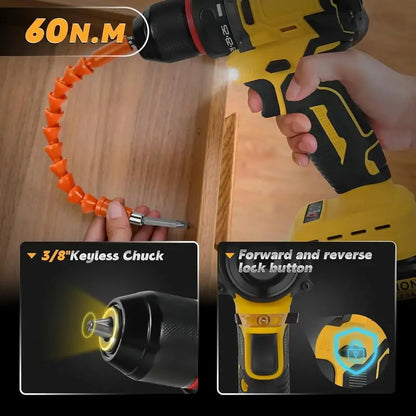 20V Brushless Cordless Drill Driver  Dewalt Battery Compatible, Two-Speed Control