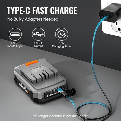 WORKPROX 20V 2.0Ah Lithium-Ion Replacement Battery Pack for Power Tools
