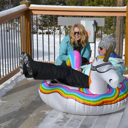 GoFloats Winter Snow Tube  Unicorn  The Ultimate Sled & Toboggan