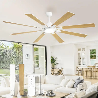 ZMISHIBO 72-Inch Dual-Finish Ceiling Fan with Integrated Light & Remote | Indoor/Outdoor Quiet DC Motor, 6-Speed Reversible, 3-CCT Adjustable Lighting, 8-Blade Modern Design