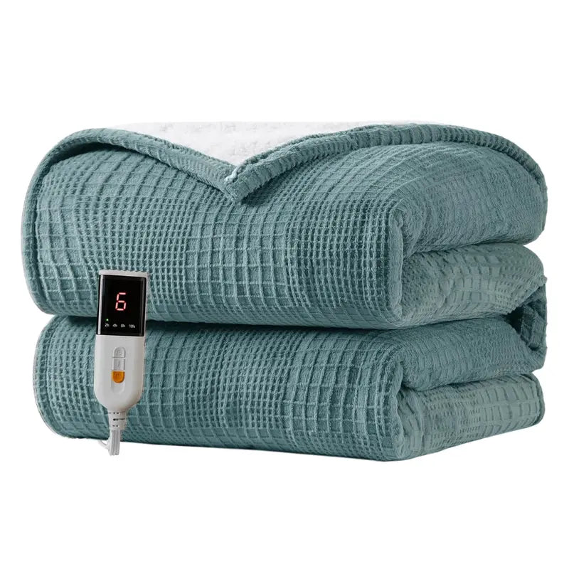 Adjustable Electric Heated Blanket with Precise Temperature Control & Auto-Shutoff Timer