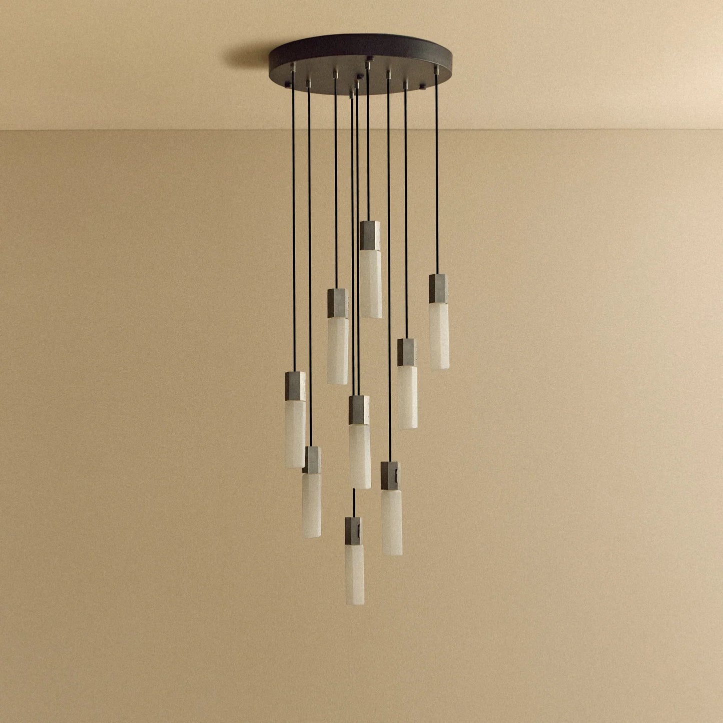 Basalt Nine Pendant in Stainless Steel