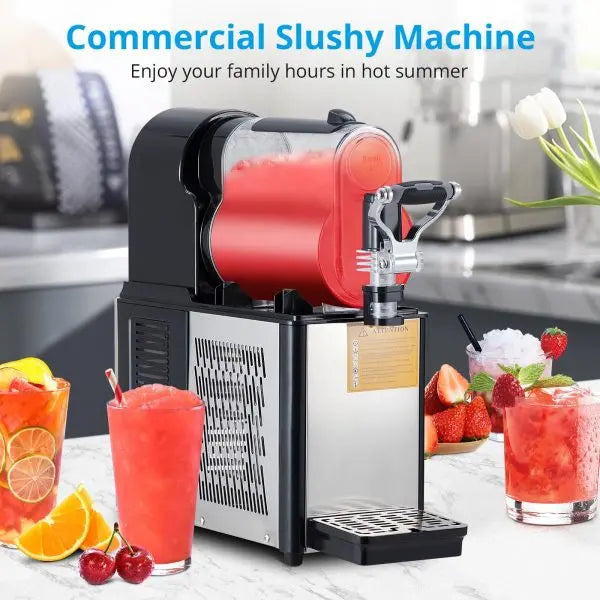 Compact 3-Liter Slushy Maker  Stainless Steel, Auto-Clean Function, Ideal for Small Venues