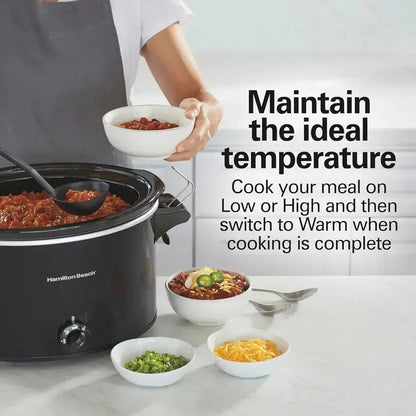 10-Quart Portable Slow Cooker  Heavy-Duty ‘Stay or Go’ Design with Secure Lid Lock