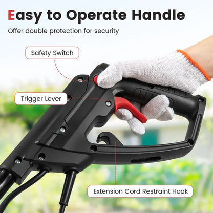 10-Amp Corded Electric Tiller  Foldable Garden Cultivator for Efficient Soil Prep