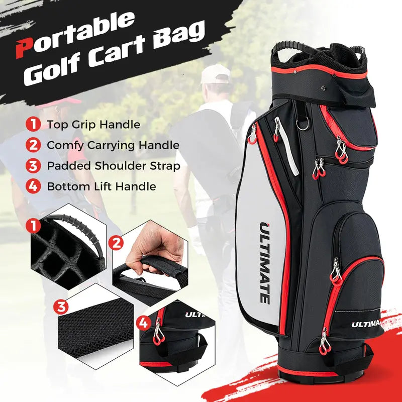 Lightweight 14-Way Golf Bag  Compact Travel-Friendly Club Carrier with Dual Straps