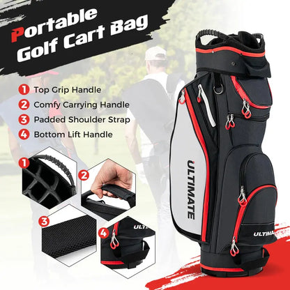 Lightweight 14-Way Golf Bag  Compact Travel-Friendly Club Carrier with Dual Straps