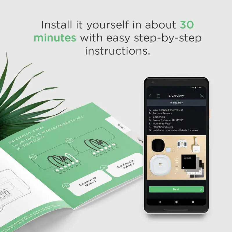 Wi-Fi Smart Thermostat Featuring Alexa Voice Control + Remote Room Sensor