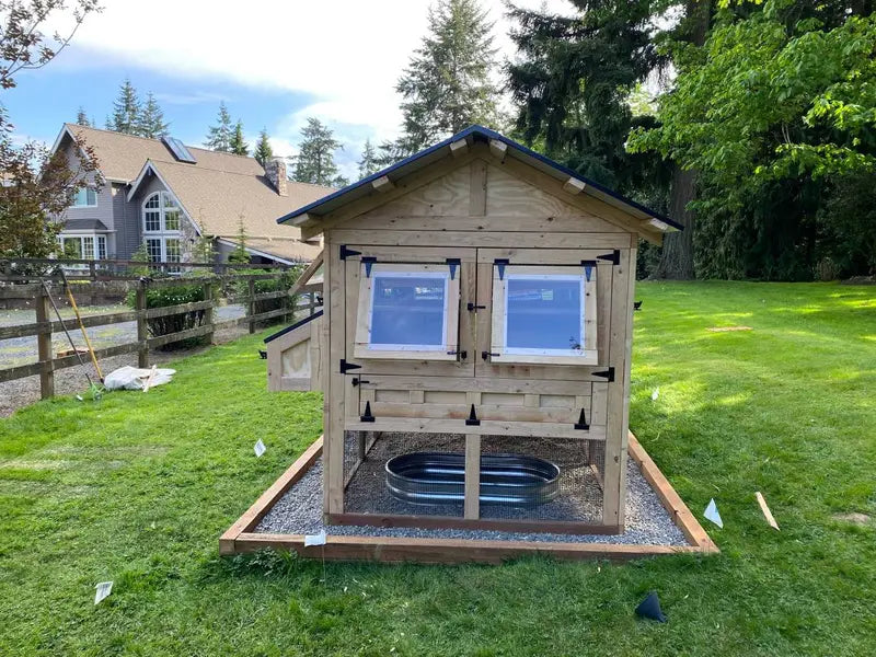 6 ft x 12 ft Walk-In Chicken Coop & Outdoor Poultry Run  7.5 ft Tall, Secure & Spacious Housing
