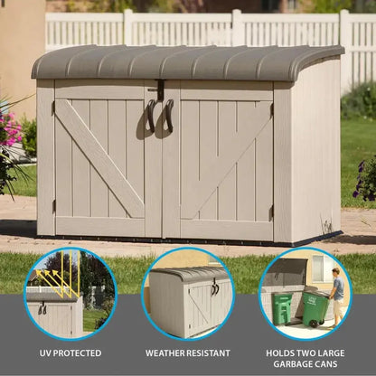 Lifetime 75 Cubic Foot Horizontal Storage Shed  Durable Resin Construction for Yard or Garage Use