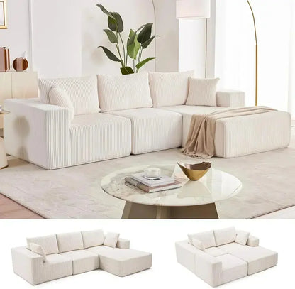 Cloud-Style Modular Sofa — 108-Inch Configurable Sectional with Deep Seating & Power-Reclining Options