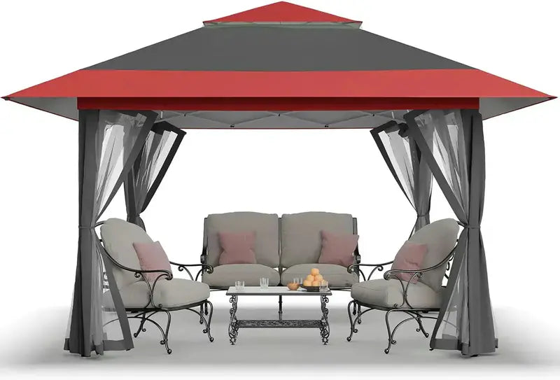 CROWN SHADES 13×13 ft Pop-Up Gazebo  Instant-Setup Outdoor Canopy Tent, Clearance Model