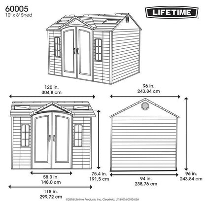 10 ft. x 8 ft. Side-Entry Plastic Storage Shed  Compact Outdoor Utility Shed