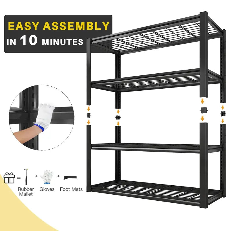 REIBII Heavy Duty Metal Garage Shelving 40¡å Wide, 2240 LBS Capacity, Adjustable Storage Shelves for Home &amp; Commercial Use
