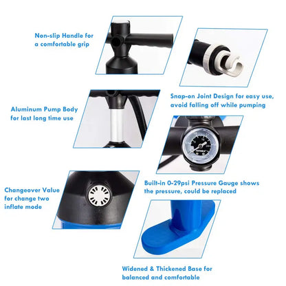 Dual-Action Hand Pump  High-Pressure Manual Air Pump for Inflatables and Sports Gear