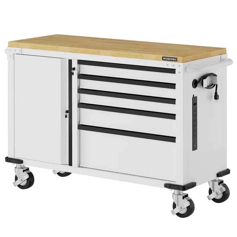 WORKPRO 52-Inch Heavy-Duty Rolling Tool Chest  5-Drawer Cabinet with 1000-Lb Load Capacity