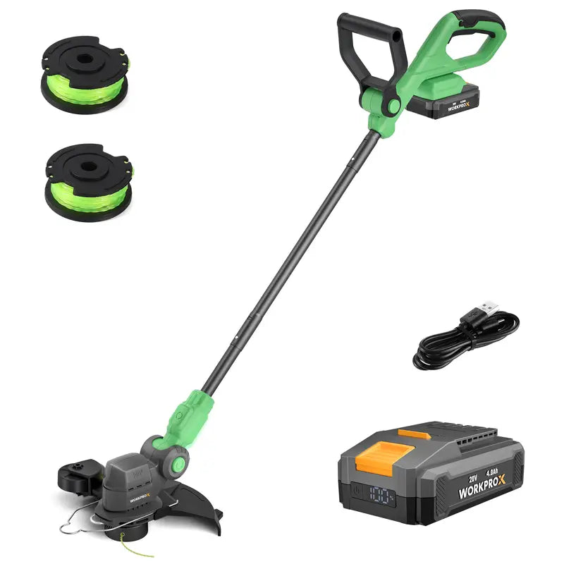 WORKPROX 20V 2-in-1 Cordless Lawn Edger & String Trimmer  Includes Two Replacement Spools