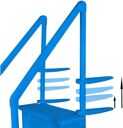 Select Anti-Slip In-Pool Steps  Gray Safety Stairs for Above-Ground Pools, Fits 48¡å54¡å Deck Heights, 300 lb Capacity