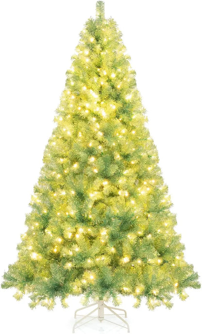 6-Foot or 7.5-Foot Pre-Lit Tinsel Christmas Tree with Warm White LED Illumination