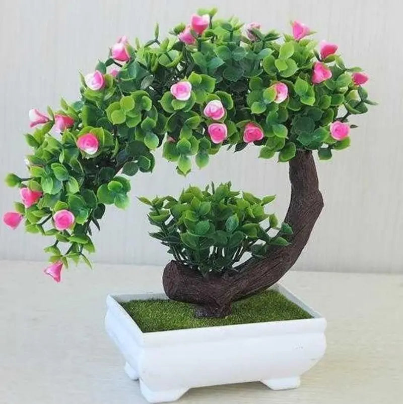Decorative Artificial Bonsai Plant  Silk Flowers on PVC Stem (20 cm)