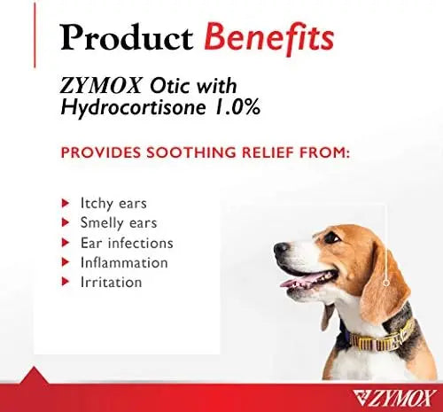 Zymox 1% Hydrocortisone Otic Solution for Dogs &amp; Cats  8oz Ear Infection Relief