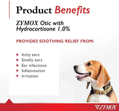 Zymox 1% Hydrocortisone Otic Solution for Dogs &amp; Cats  8oz Ear Infection Relief