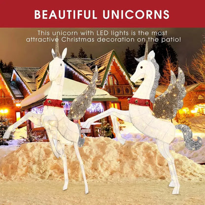 CiniQy Lighted Christmas Pegasus, 4.7FT Outdoor Decoration with 140 Warm White LEDs, Weatherproof for Indoor/Outdoor Use