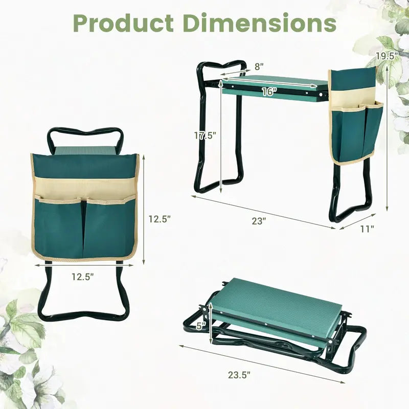 Heavy-Duty Folding Kneeler Bench  Gardening Pad with Cushioned Support