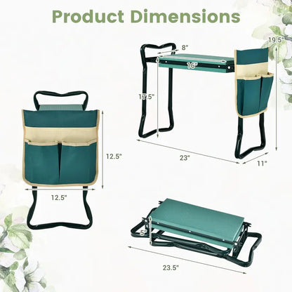 Heavy-Duty Folding Kneeler Bench  Gardening Pad with Cushioned Support