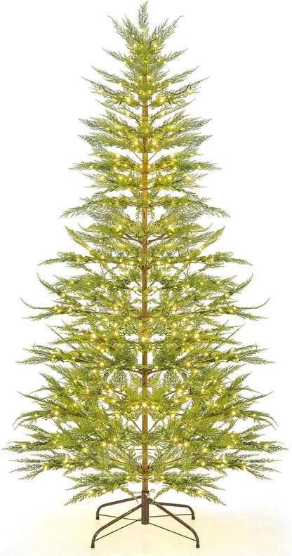 6.5-Foot or 7.5-Foot Simulated Cypress Christmas Tree with Warm White Fairy Lights