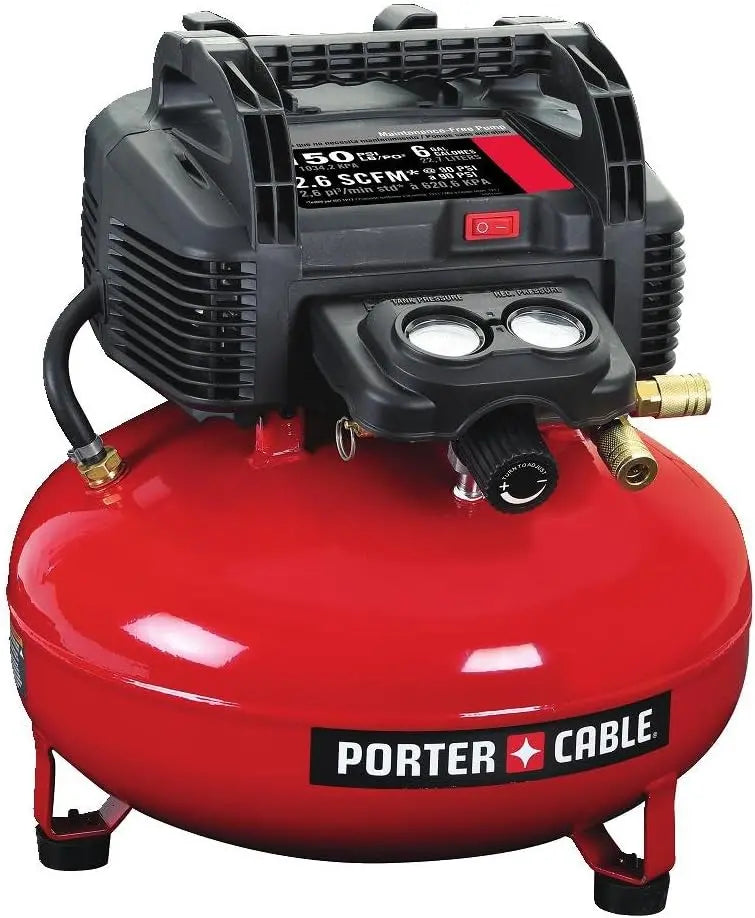 PORTER-CABLE 6-Gallon Pancake Air Compressor, Oil-Free, Enhanced Packaging (C2002-ECOM)
