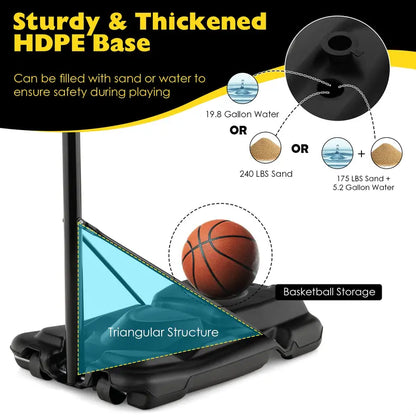 All-Environment Adjustable Basketball Hoop  12-Position Indoor/Outdoor Goal (4.2510 ft)