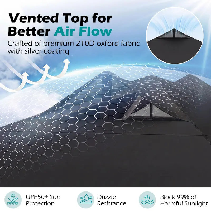 10×10-Foot Pop-Up Canopy Tent with One-Touch Setup, Sandbags & Convenient Roller Bag
