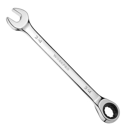 WORKPRO Multi-Size Ratcheting Wrench Set  SAE & Metric, Chrome Vanadium Construction