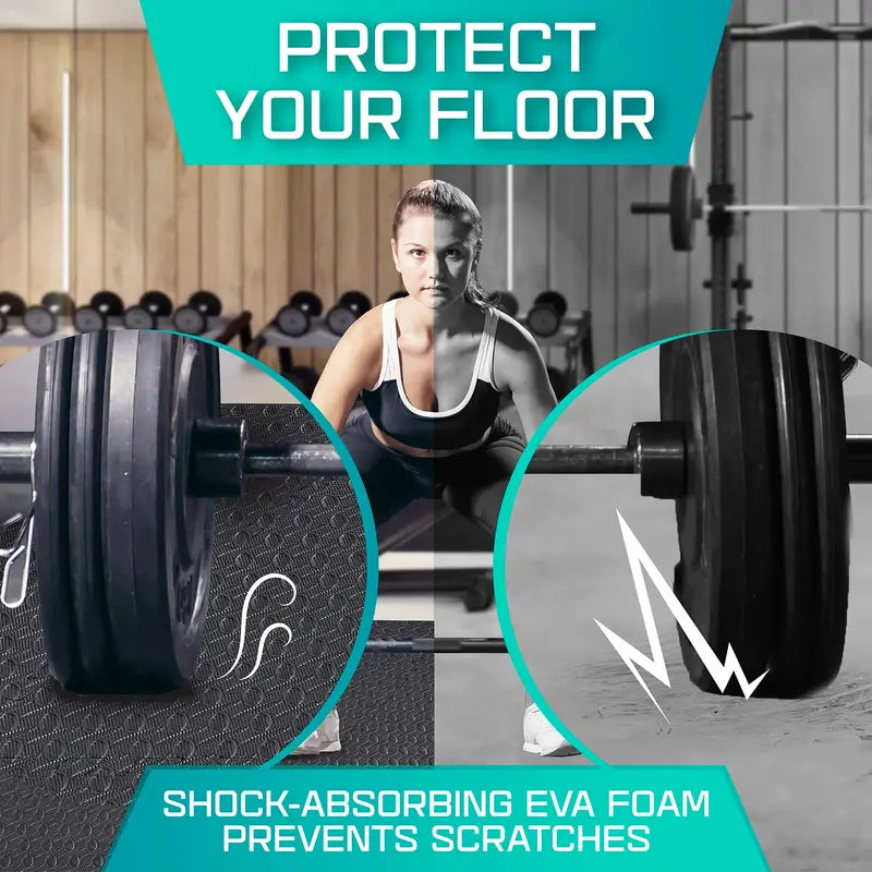 Yes4All Exercise EVA Mat, 120 Sq. Ft, Non-Slip, Durable, Easy Assembly, Home Gym Flooring