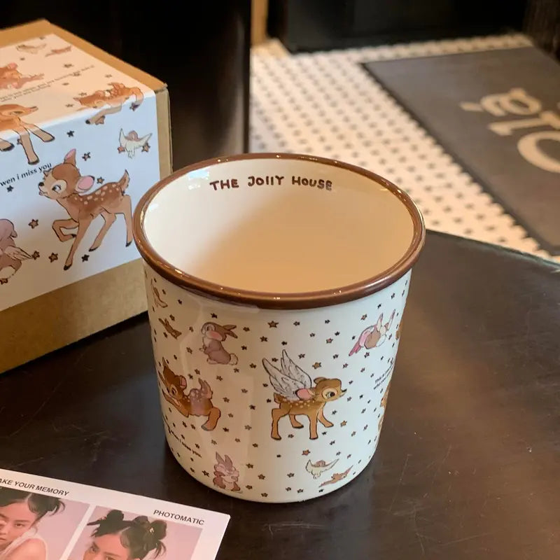 Charming Ceramic Deer-Themed Coffee Mug — Large-Capacity, Stylish Home Drinkware