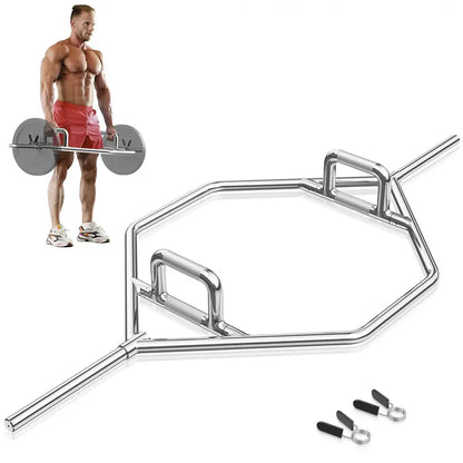 56-Inch Hex Trap Bar Designed for Standard 1-Inch Weight Plates