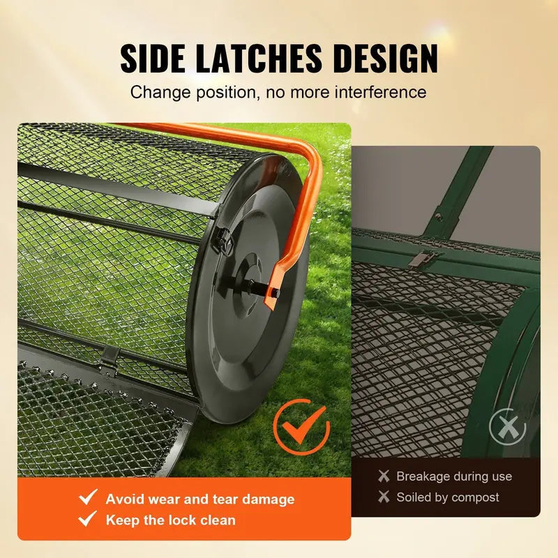 Heavy-Duty Peat Moss & Compost Spreader: 24-Inch Width with Adjustable Handle