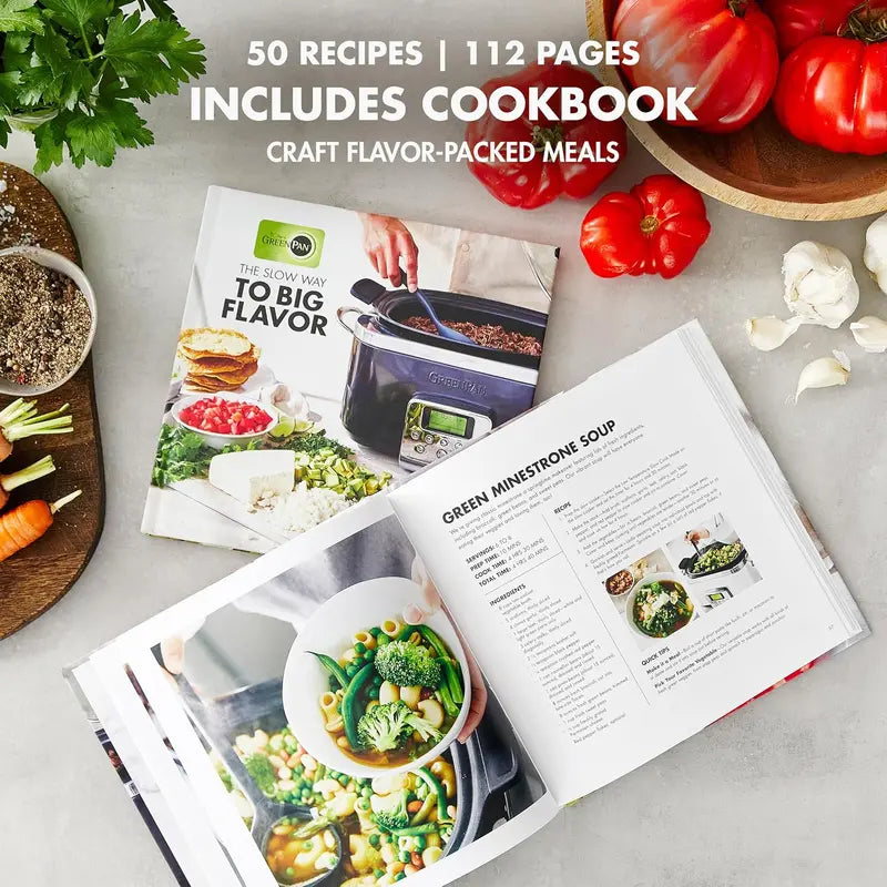 6-Quart Programmable Electric Slow Cooker  Dishwasher-Safe Lid & Removable Nonstick Base