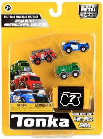 Tonka  Micro Metals Multipack  Police Cruiser, Fire Truck, Garbage Truck , Dump Truck (Blind)
