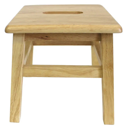 eHemco Solid Hardwood Wooden Step Stool for Adults and Kids, 12.25 Inches Height, Natural