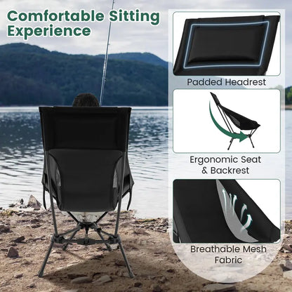 High-Back Portable Outdoor Chair for Beach, Hiking, and Backyard Use