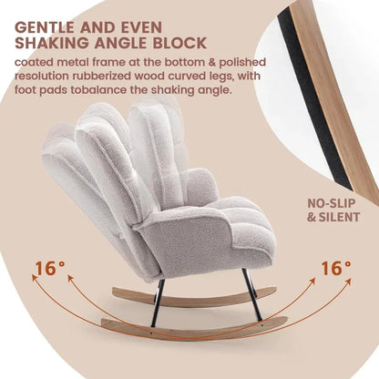 SAETSFEG Nursery Rocking Chair — Ergonomic High-Back Design for Comfortable Feeding and Relaxation