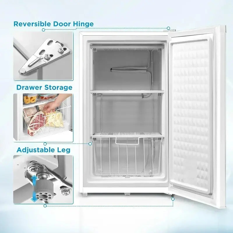 Compact Upright Freezer — 3.0 Cu Ft Black Energy-Efficient Model for Small Kitchens or Dorms