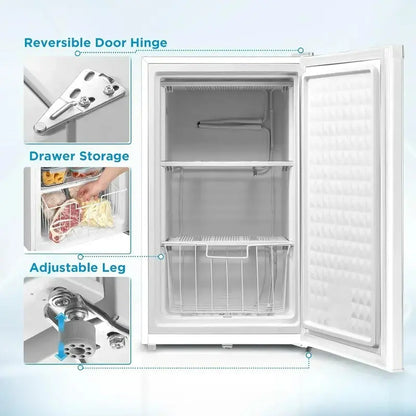 Compact Upright Freezer — 3.0 Cu Ft Black Energy-Efficient Model for Small Kitchens or Dorms