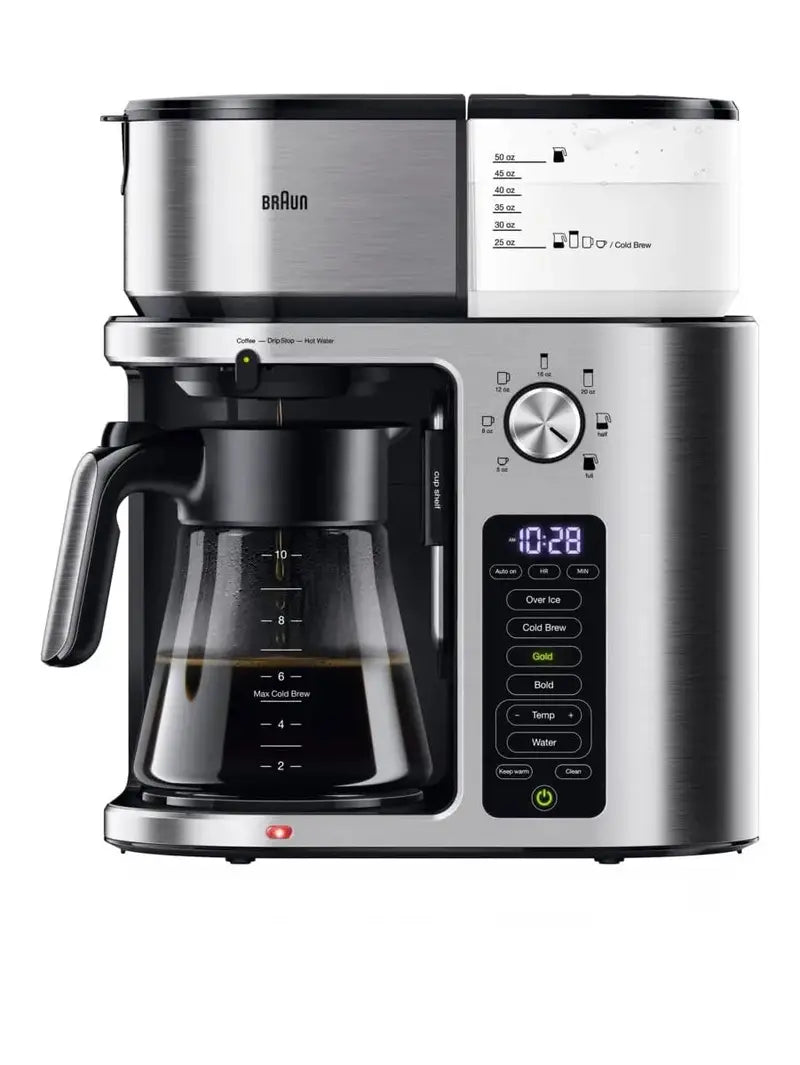 Braun MultiServe Plus Coffee Maker  10-Cup Capacity, 7 Brew Options Including Cold Brew, Stainless Steel Housing (Model KF9370SI)