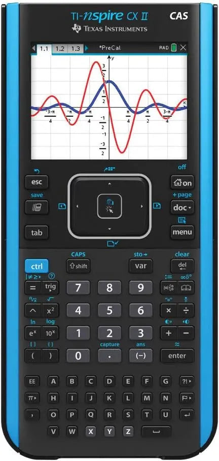 Texas Instruments TI-Nspire CX II CAS Graphing Calculator, 3.5″ Color Display, Rechargeable, Student Software Included