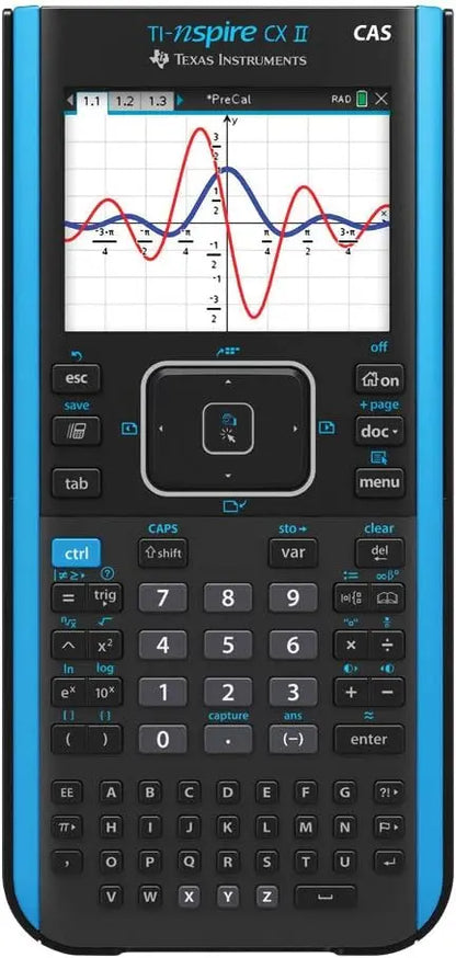 Texas Instruments TI-Nspire CX II CAS Graphing Calculator, 3.5″ Color Display, Rechargeable, Student Software Included