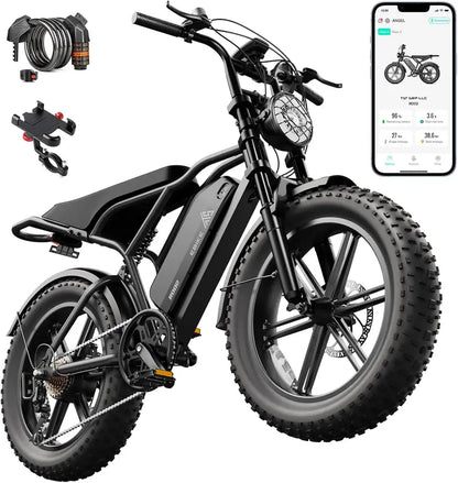 1500W All-Terrain Fat-Tire Electric Bike  20″ Wheels, 60-Mile Range, 28 MPH Top Speed