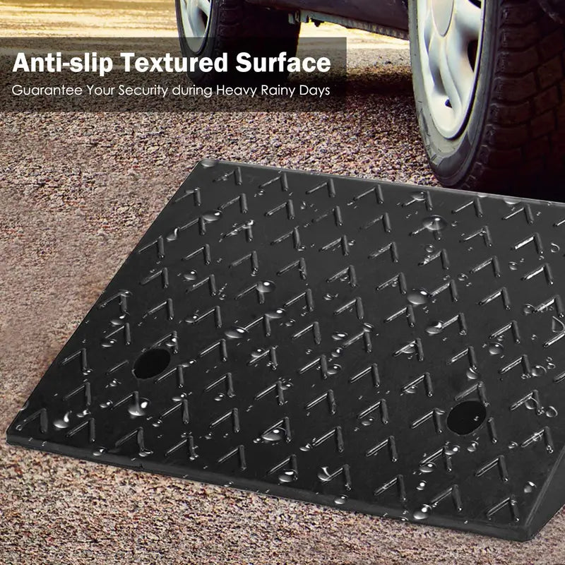 Dual Rubber Curb Ramps  5-Inch Rise, Lightweight Threshold Assist for Vehicles